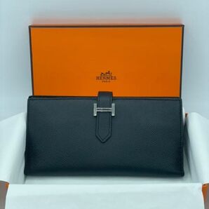 エルメス HERMES 長財布 ベアンスフレ 黒