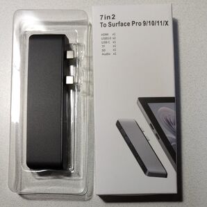 7in2 Surface Pro 9/10/11/X対応 ドッキングステーション HDMI USB-C SD TF ブラック