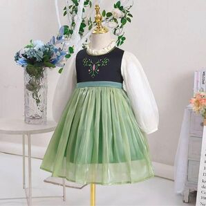 100サイズディズニーアナ風 ドレス 幼少期アナ雪プリンセスプリンセスハロウィン
