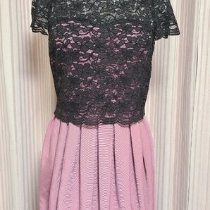 レーストップ&プリーツ カクテルドレス