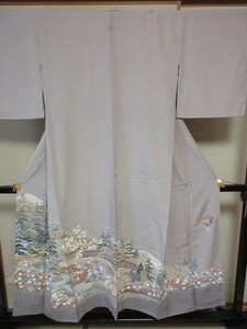 Art hand Auction 21362 Iro Tomesode gefütterter Kimono ♪ Ein Wappen! Handbemalter Yuzen! Mit Signatur! Wunderschönes Objekt ♪, Mode, Damen-Kimono, Kimono, Tomesode