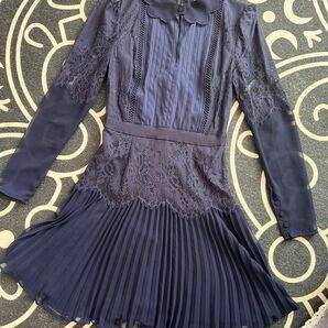 self-portrait ネイビーレースワンピースUS 2