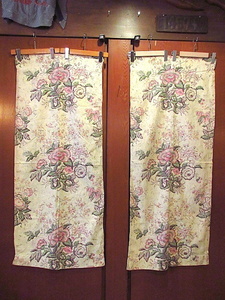  Vintage 40*s50*s*Conso Bestplat floral print curtain 2 point set *201027s6-fbr miscellaneous goods antique fabric cloth cloth print interior flap 