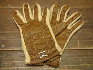  Vintage 70's* lady's fake leather glove *201027n11-w-glv 1970s gloves retro 