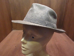  Vintage 60's*Dobbs pork pie hat gray *201022n1-m-ht-flt 1960sdobsfe gong hat felt hat 