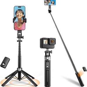 自撮り棒【四脚安定モデル・定性アップ】スマホスタンド スマホ 三脚 コンパクト【輸入アルミ合金製・軽量・耐久性アップ】 セルカ棒