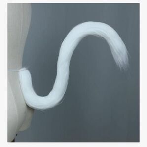 猫しっぽ コスプレ ワイヤー入 もふもふ 男女兼用 萌えにゃんこ 白ねこ ハロウィン 仮装 80cm コスプレ ハロウィン