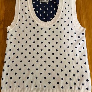 エディットフォールル ドット柄 ノースリーブニットベスト