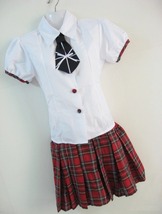 新品 未使用 送料無料bs1訳有 ブラウス ネクタイ 巻きスカート3点セット コスプレ学生服 コスチューム 制服 セーラー服 アダルト わけあり_画像6