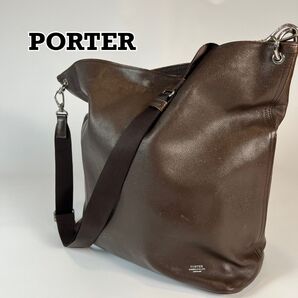 PORTER LINK ポーター リンク ショルダーバッグ レザー ブラウン