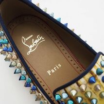 H01341F 未使用品 Christian Louboutin/クリスチャンルブタン DANDELION SPIKES ローファー 41 マルチ スパイク スタッズ シューズ _画像4