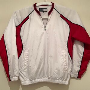 アシックス 野球 トレーニングウェア(Mサイズ)ホワイト 長袖 Vジャン