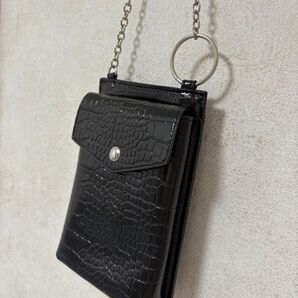 チェーン付きスマホショルダーバッグ ブラック
