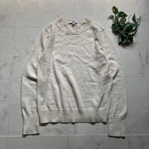 UNIQLO カシミア100%プルオーバーニット サイズM ホワイト ユニクロ