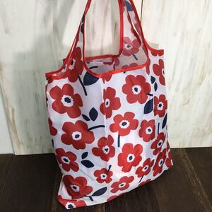 エコバッグ エコバック トートバッグ レジバッグ レディース フラワーレッド