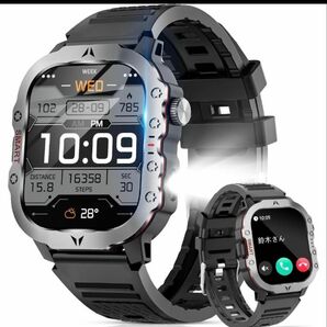 新品 スマートウォッチ【2024アップグレード】軍用規格 耐衝撃 IP68防水防塵 B