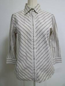 K.T./KIYOKO TAKASE* white series stripe shirt 9/ with defect prompt decision equipped /13