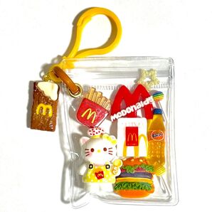 キャンディバッグ キーホルダー ガチャ詰めポーチ風 ファストフード 黄色