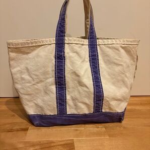 筆記体 エルエルビーン パープル トートバッグ ヴィンテージ LLBean デラックス 70s サイドタグ 2色 ギザ M