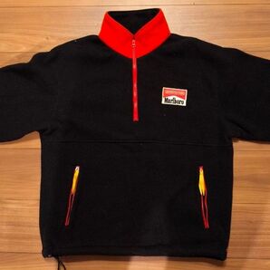 デッドストック相場10000Marlboro マルボロ フリースジャケット ハーフジップ ブラック レッド