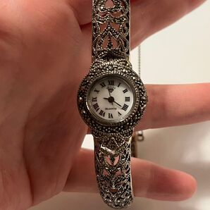 15Diamondバングル時計アンティークヴィンテージ925