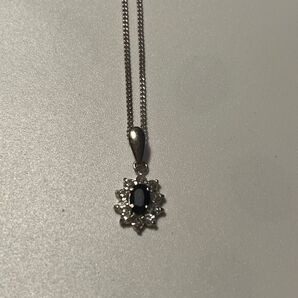 41オニキス風シルバー ネックレス