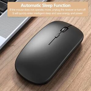【新品】薄型 ワイヤレスマウス 充電式 電池内蔵 Bluetoothマウス 2.4GHz パソコン PC マットブラック