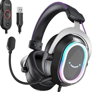 新品 FIFINE H13BP USBゲーミングヘッドセット ブラック