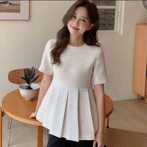 BIRTHDAY BASH バースデーバッシュ ツイードタックペプラムトップス