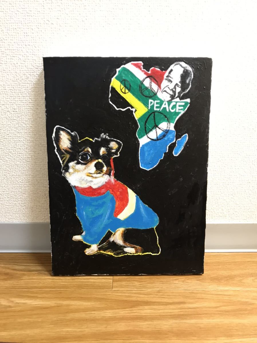 吉娃娃丙烯画绘画视频狗, 绘画, 油画, 动物画