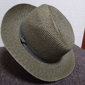 カーキ系 リボン付き ストローハット この時期紅葉見に気分転換どうですか〜
