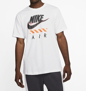 NIKE AIR Tシャツ ホワイト オレンジ S ナイキ FTWR 2 スポーツウェア エア 半袖 白 蛍光 プリント 刺繍 CT6533-100