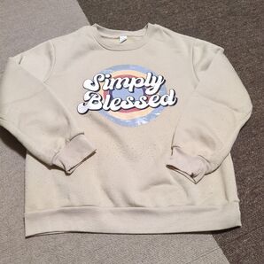 文字グラフィック サーマル裏地 スウェットシャツ 134-140cm