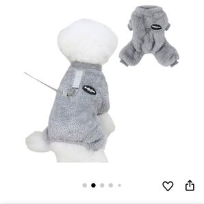 中型犬 犬服 フリース 秋冬用 グレー