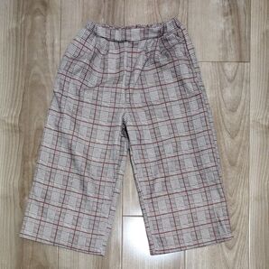 チェック柄ガウチョパンツ130cm