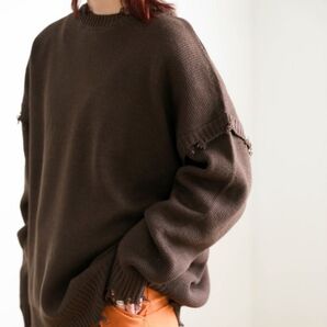 SELECT MOCA クラッシュデザインオーバーニット