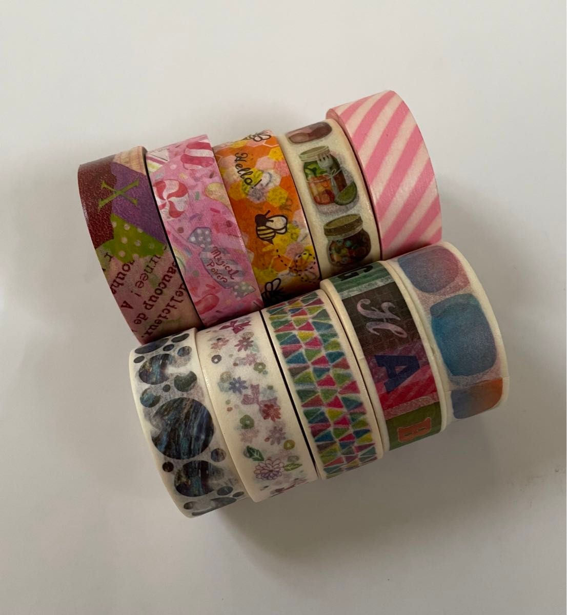 TSUTSUMU mt 他 ☆ マスキングテープ 10本セット ☆ ストライプ 花柄 スイーツ♪