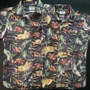 アロハシャツ サイズ違い2枚 総柄 半袖 ボタニカル 開襟 夏物 半袖シャツ 花柄 コットン オープンカラー