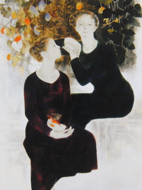 Yasuko Yamashita, [Ambiance d'automne], D'une rare collection d'art, Tout neuf avec un cadre de haute qualité, En bonne condition, livraison gratuite, intérieur, Art, Peinture, Peinture à l'huile, Portraits