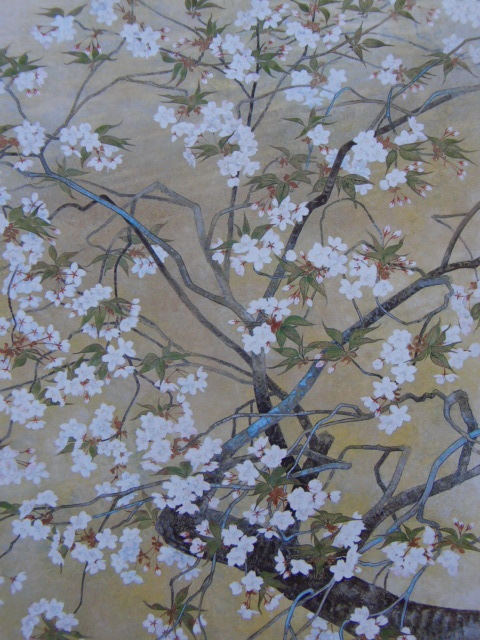 Junichi Hayashi, [Flores de cerezo silvestres], De una rara colección de arte enmarcado., Productos de belleza, Nuevo marco incluido, interior, primavera, Flores de cerezo, yy, Cuadro, Pintura al óleo, Naturaleza, Pintura de paisaje