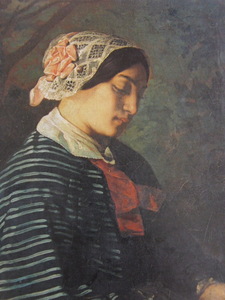 ギュスターヴ・クールベ、Gustave Courbet、【オルナンの少女の肖像】、希少な額装用画集より、新品額装付、状態良好、送料込み