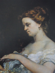 ギュスターヴ・クールベ、Gustave Courbet、【宝石をつけた婦人】、希少な額装用画集より、新品額装付、状態良好、送料込み