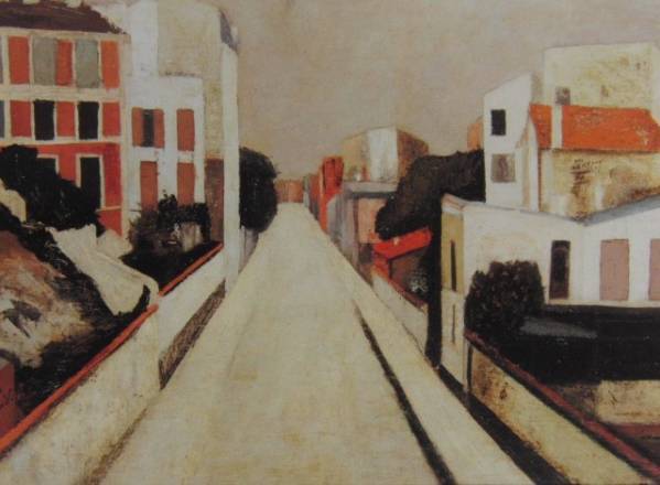 Maurice Utrillo, RUE DE CRIMEE, PARIS, Overseas edition, extremely rare, raisonné, New with frame, iafa, Painting, Oil painting, Nature, Landscape painting