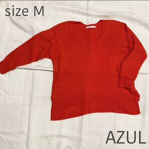 AZUL basic ニット レディース セーター Vネック 派手 かわいい 可愛い お洒落 オシャレ 秋冬 長袖