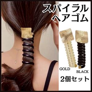 ヘアゴム ヘアクリップ ヘアアクセサリー ブラック 髪飾り おしゃれ 2本