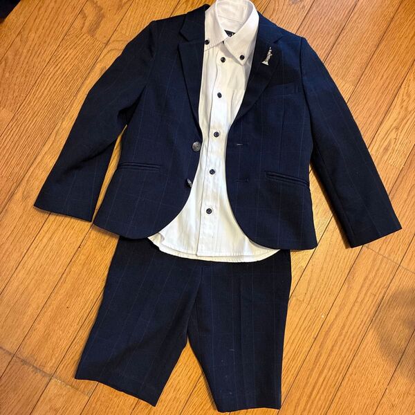 キッズフォーマルスーツ 3点セット 卒業式 入学式 発表会 結婚式 ネイビー