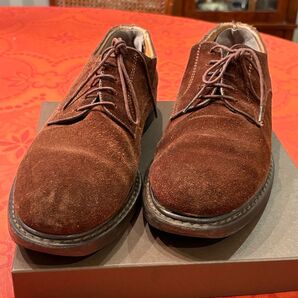 バーニーズニューヨーク BARNEYS NEW YORK プレーントゥ スエード 茶 26 スウェード ブラウン