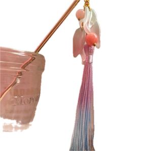 014ハンドメイドアクセサリー かんざし 簪 ゴールド 薄緑 ピンク グラデーション 簪 髪飾り ハンドメイド