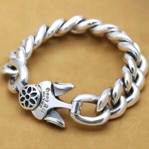 シルバー ブレスレット 桜家紋 太チェーン シャワーOK 喜平