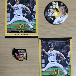 福岡ソフトバンクホークス 大山凌 カード2枚&缶バッジ&ピンバッジのセット